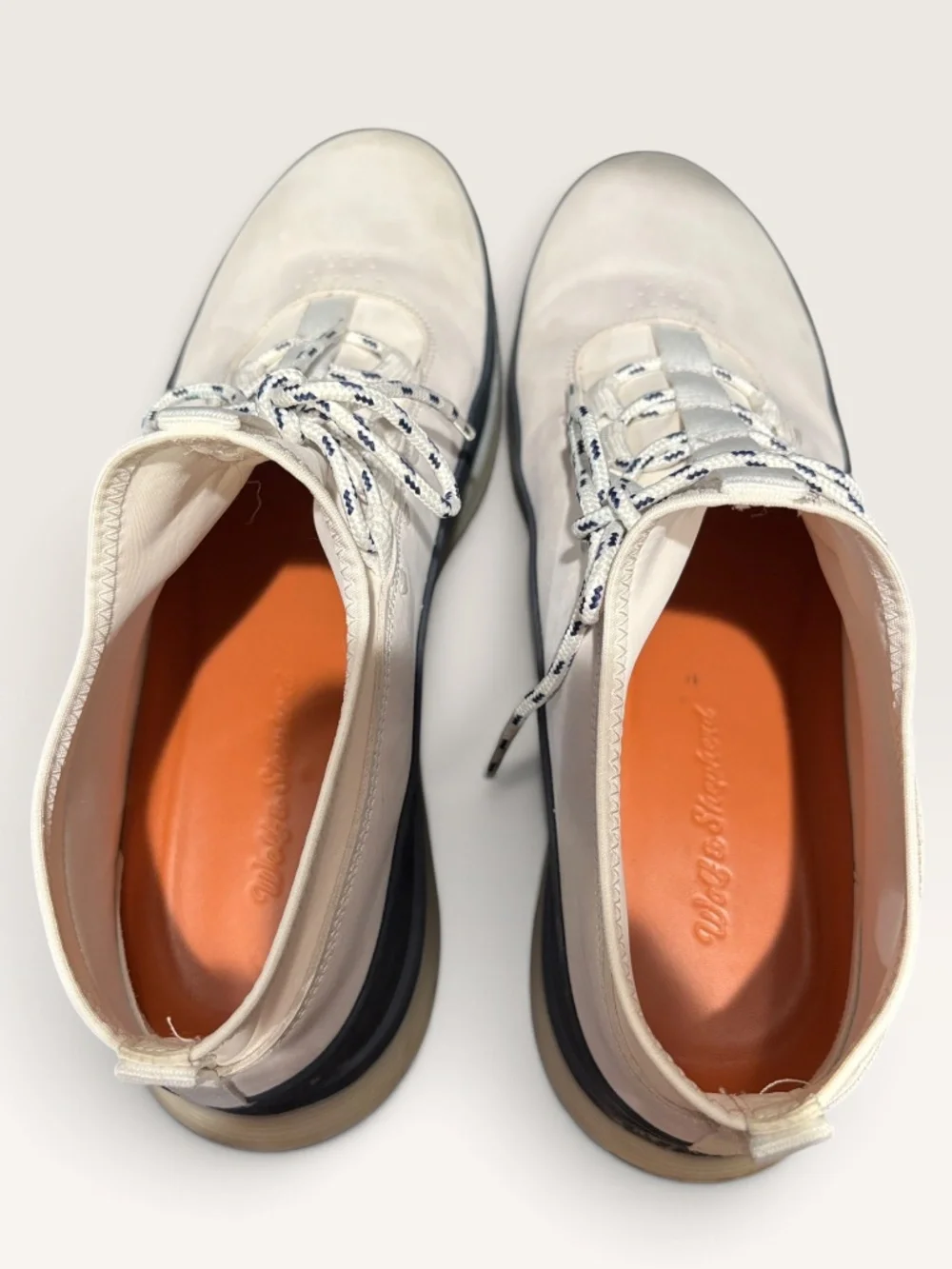 Size 12- Wolf & Shepherd Crossover Mid sneakers Cream and Navy